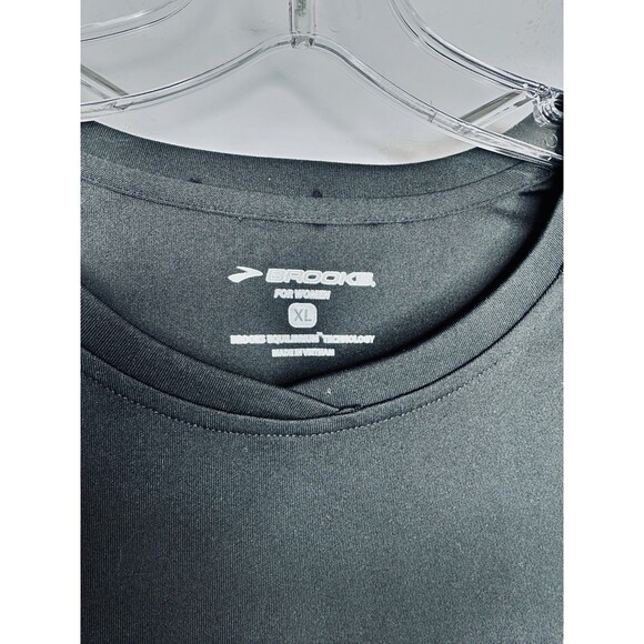 Brooks Running Shirt Womens Size XL Black Training Workout Performance Sporty - Picture 7 of 7